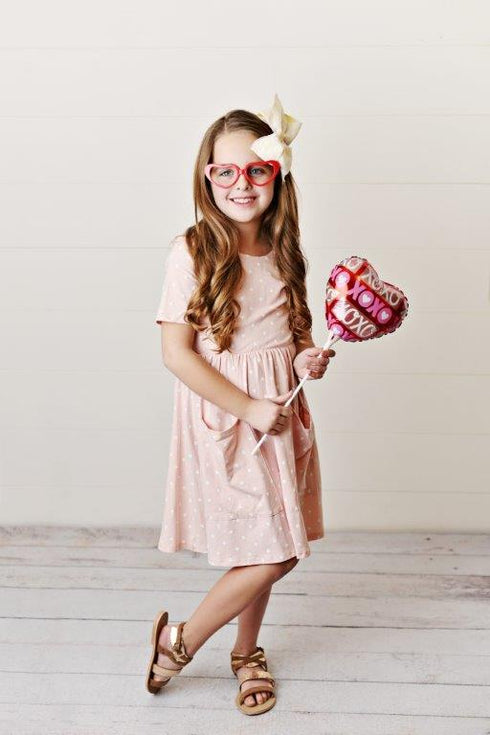 Pink Hearts Twirl Dress